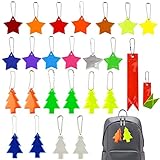Fácil de llevar y personalizar: el colgante reflectante está diseñado como una estrella de cinco puntas, árbol de Navidad y etiquetas que se puede utilizar como un bonito colgante decorativo. El color y el estilo del colgante se pueden combinar de acuerdo con tus preferencias y estilo de ropa. El colgante reflectante es pequeño y ligero, con una cadena para un fácil transporte. Se puede colgar fácilmente en la ropa, mochilas, cochecitos, llaves, bicicletas.