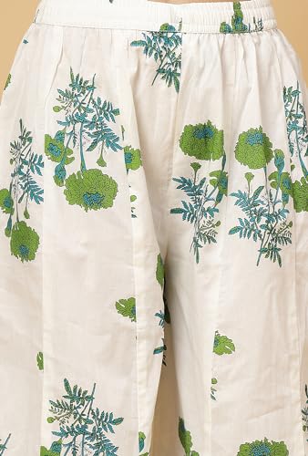 Image of Pistaa's Women's Regular Fit High Rise Pure Cotton Big Flair Printed Regular Palazzo