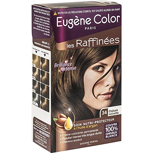 Eugenio Color – N ° 34 Castaño Avellana – Tinte permanente – Lote de 2