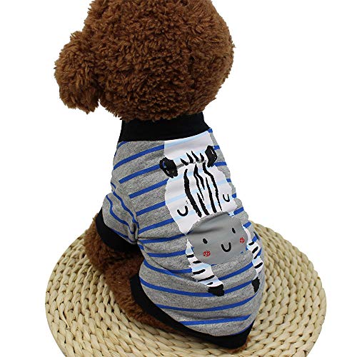 Dog Clothes for Small Dogs Boy Girl Puppy Pet Cartoon Animal Pattern Cotton T-Shirt Apparel - Thumbnail 4