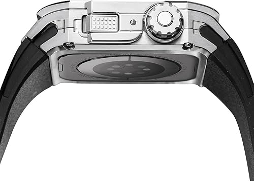 Miniatura 7 de XIRIXX Kit de modificación de funda de fibra de carbono para Apple Watch Ultra 8 7 6 SE 5 4 kit de modificación de metal para iWatch de 177 pulgadas