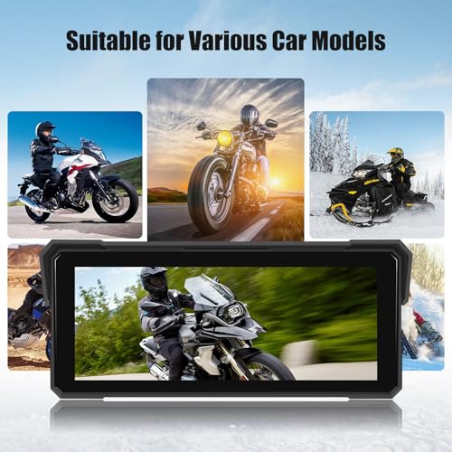 Image of Motorcycle GPS Navigation System with Wireless Carplay Android Auto 8.1 inch Moto CarPlay Screen with Dual Bluetooth, Navigation /Siri /G00gle Assistant Waterproof