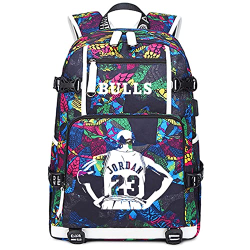 FANwenfeng Jugador de fútbol baloncesto 23 Mochila Luminosa multifunción Estudiante de Viaje portátil fanáticos del Bolso para Hombres Mujeres