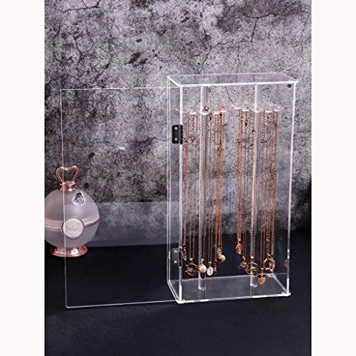 Amotofo Acrylic 24 Hooks Rotation Necklace Display Stand Pendant Display Organizer Holder Dust-Proof Jewelry Display Box #TOP4