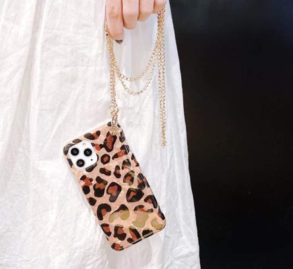 Aulzaju Case for Samsung Note 10 Plus with Gold Chain,Galaxy Note 10 Plus Wrist Strap Lanyard Case Note 10 Plus Crossbody Neck Case with Ring Cute Cheetah Glitter Girly Cover for Note 10 Plus-White