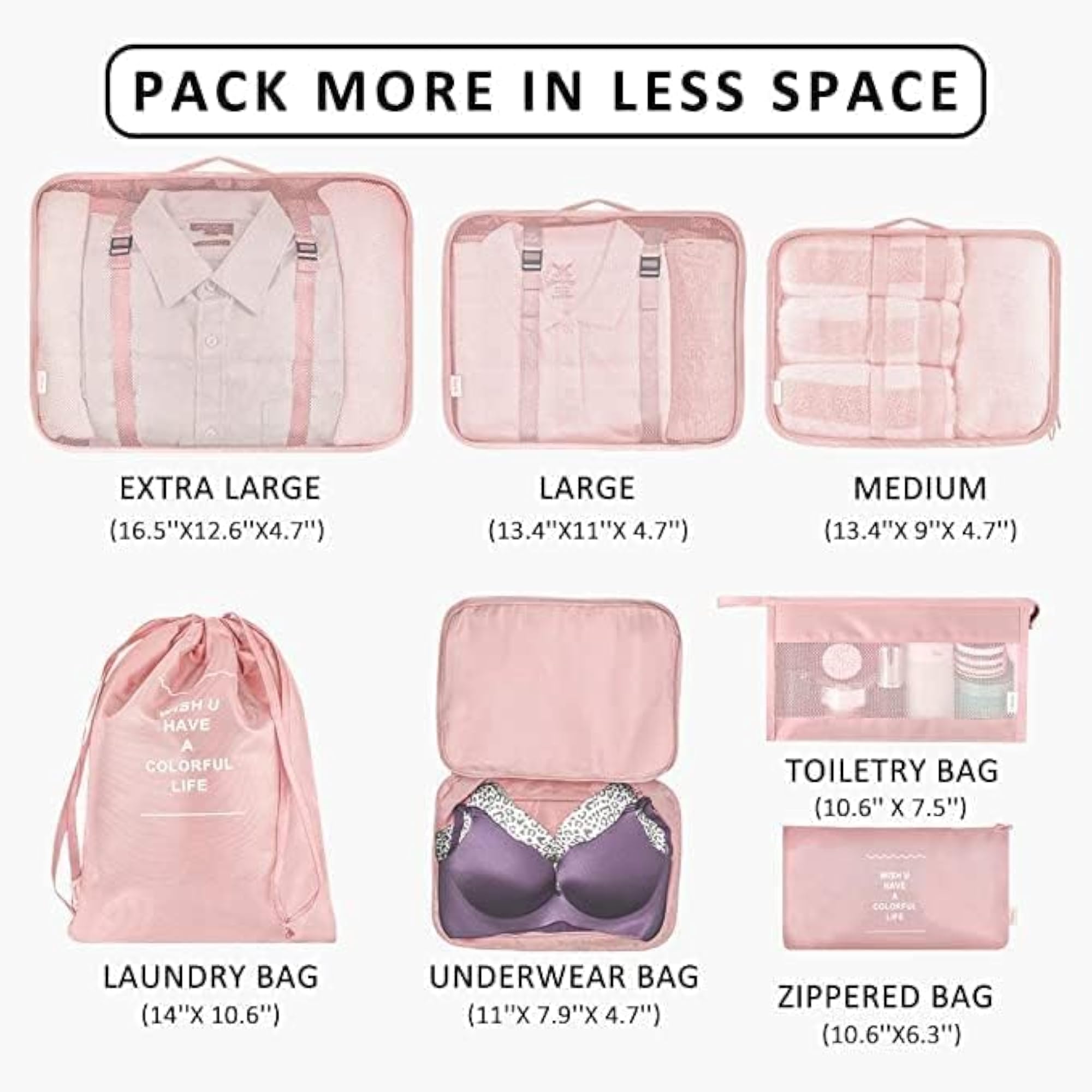 7 Pcs Travel Organizer Pouch SWIMWRO Packing Cubes