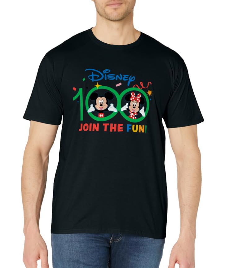 T-shirt Mickey D100 Disney pour adulte en coton noir taille M