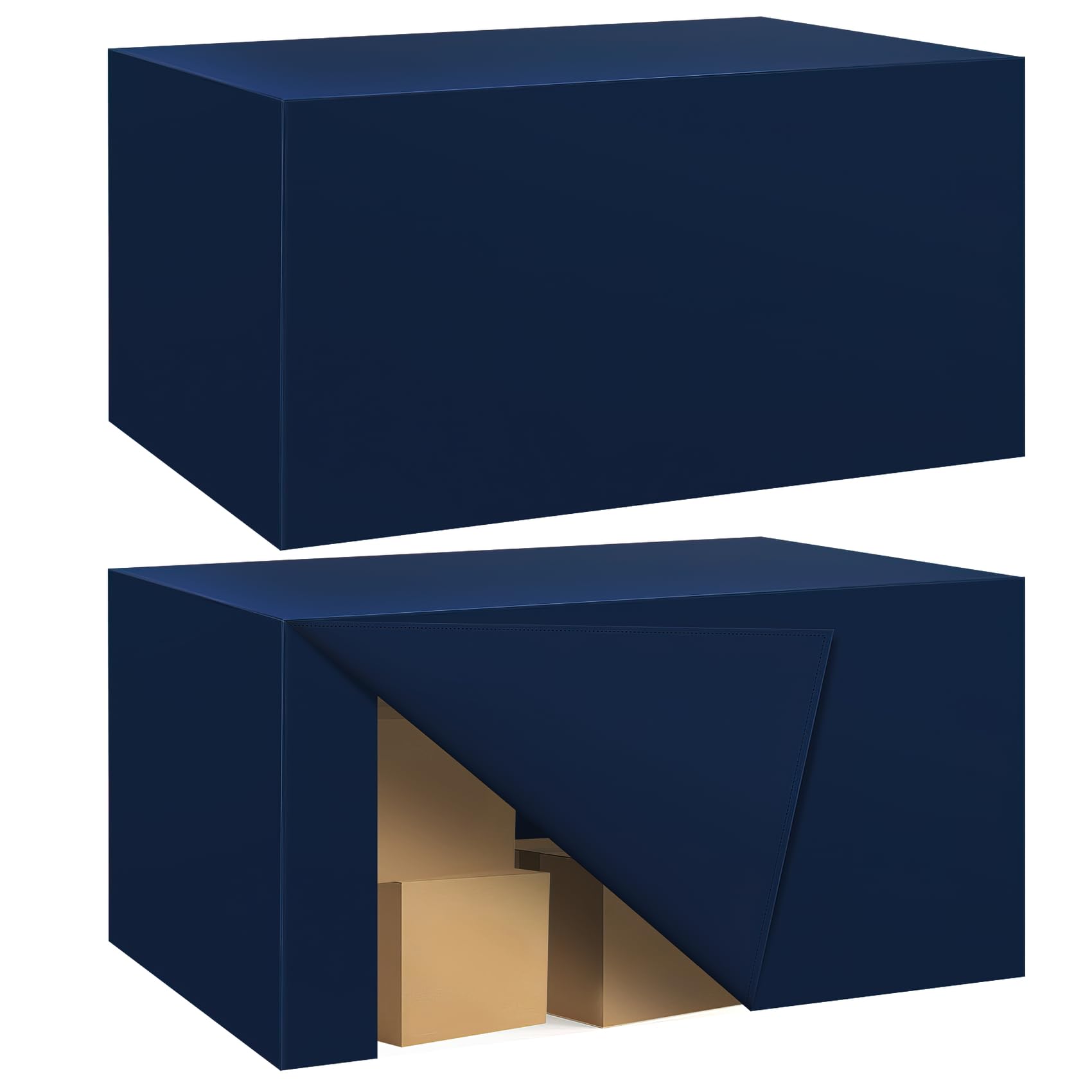Ascoza 2 tovaglie da 100 x 61 cm, in poliestere impermeabile blu navy, per matrimoni, feste, spettacoli, fiere, 2 pezzi, blu navy