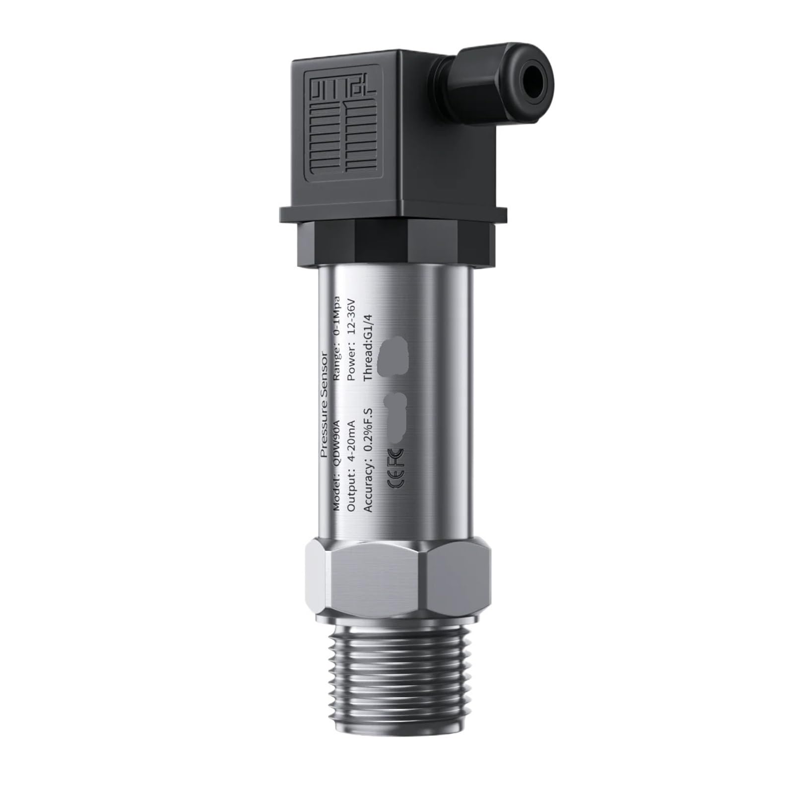 Transmisor de sensor de presión de 4-20 mA, manómetro de 0,1 bar/10 bar, alimentación de 24 V, G1/4", presión de 100 bar, 16 bar, 20 bar, 50 bar, 300 bar, 250 bar(NPT1-4thread,0-0.1bar)