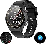 Smartwatch zum Telefonieren, Antworten/Tätigen Fitnessuhr mit Pulsuhr Sportuhr mit Monitor, Blutdruckmessgerät, Kalorien, Anruf SMS, Schlafmonitor Damen Herren Armbanduhr, für Android iOS