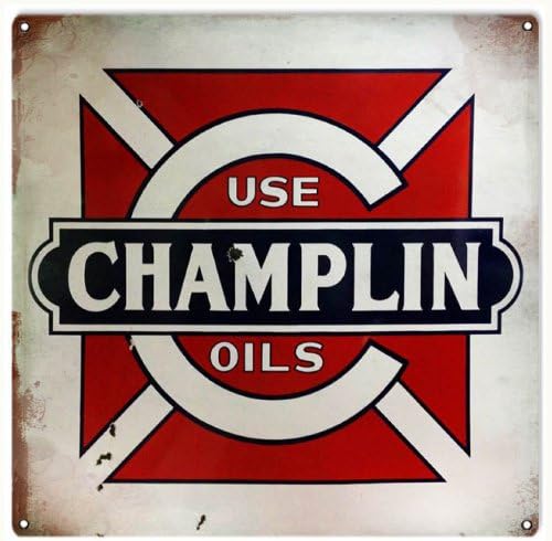Uso Champlin Aceites Gas Station y aceite de motor señal cuadrado