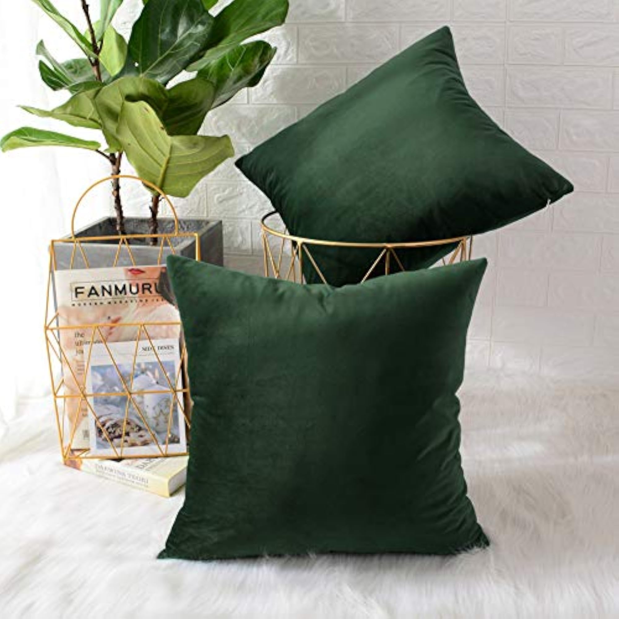 Velvet Soft Decorative Square Throw Pillow Covers