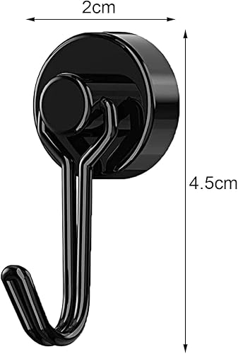 Miniatura 4 de VEAREAR Imanes de gancho NdFeB de 176lbs con superficie de acero para colgar organizador multiusos reutilizable negro
