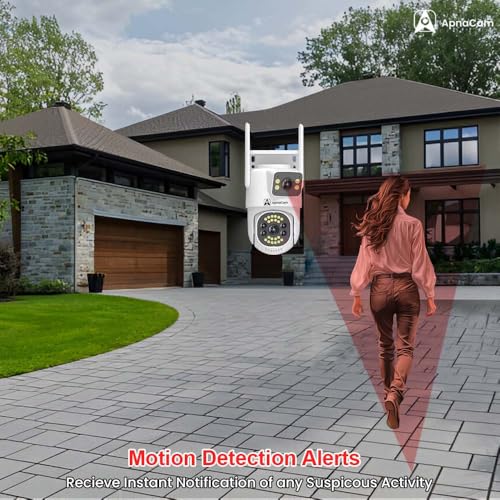Image of ApnaCam Superacam 5MP WiFi IP66 PTZ Pan Tilt Dome Surveillance Two Way Audio /Motion Detection /Waterproof CCTV Camera Security Camera (White)