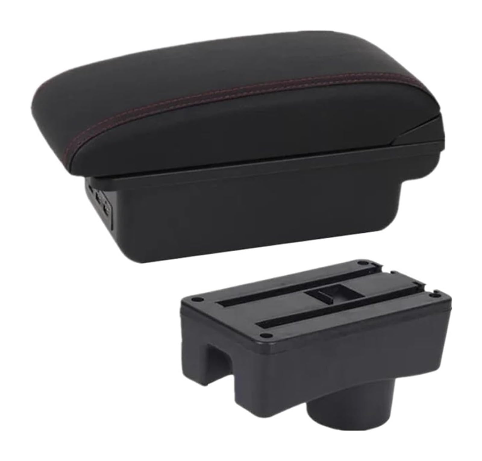 HCKCLMBMZW For Hyundai For Accent For Tagaz Car Armrest Box Storage Dedicated Retrofit Parts Interior Accessorie Car Armrest Center Console(B1 Black Red 3usb)