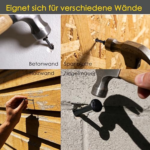 WENXINWIN 140 sztuk gwoździ, gwoździe stalowe 20 mm, gwoździe stalowe do obrazów, gwoździe do ścian betonowych, nadają się do prac z drewnem, cegły, prac stolarskich, do użytku wewnątrz i na zewnątrz