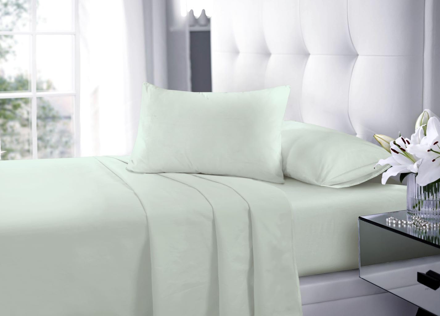 Super Soft Easy Care Brushed Microfibre Flat Sheets - Anti Wrinkle Breathable & Hypoallergenic Flat Mattress Bedsheets - Shrinkage & Fade Resistant (Duckegg, Single)