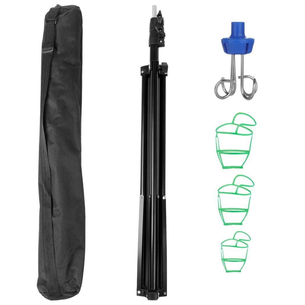 Tragbarer Infusionsständer,IV-Ständer für Infusionen Verstellbare IV Pole mit 4 Haken & 3 Netzbeuteln,Zusammenklappbar aus Aluminiumlegierung