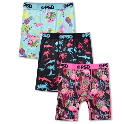 PSD Youth Boy's Tropical Print Boxer Briefs - Breathable and Supportive Kids Underwear with Moisture-Wicking Fabric