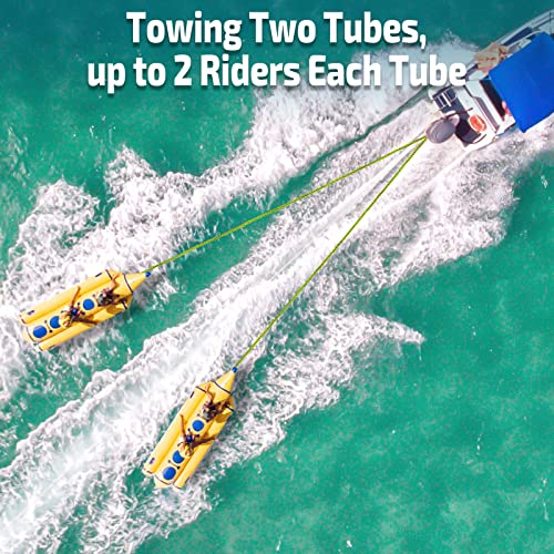 Swonder Boat Tow Harness for Tubing - 16ft Tow Rope for 4 Riders Towable Tube with 3/4in Big Hook