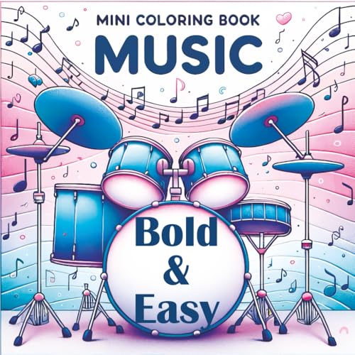 Mini Coloring Book Music - Bold and Easy: For Everyone Who Loves Music - Simple Shapes & Musical Joy image 3