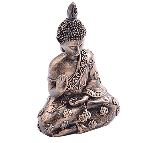 Sculpture Bouddha rétro KELIEQA, l'élégance de la résine effet pierre