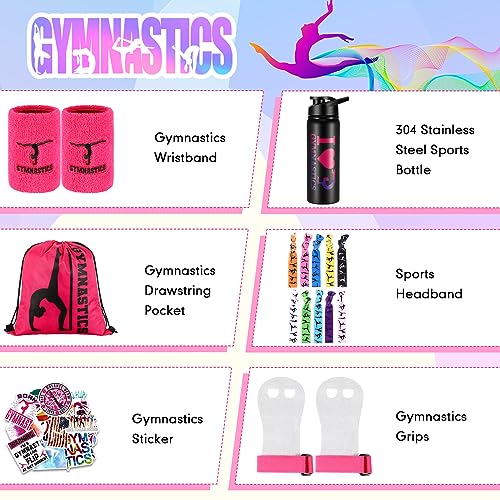 image for Xtinmee 66 Pcs Gymnastics Gift for Women Girl Pink Gymnastics Party Fa