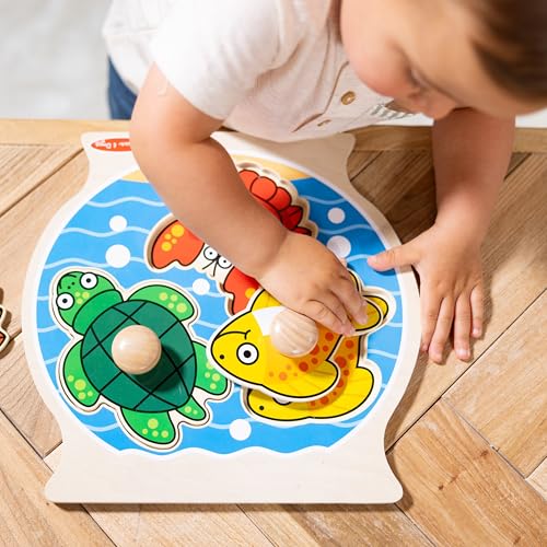Melissa & Doug Wooden Jumbo Peg Puzzle 2-Pack
