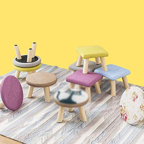 Pouf tabouret en tissu en lin de qualité supérieure marron