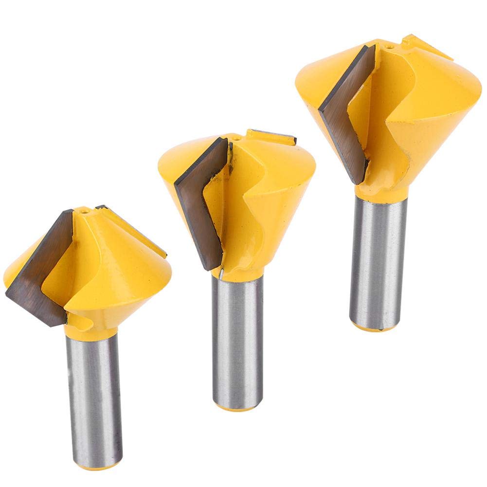 3 Pz 1/2 "Shank Router Bit Bocca di Uccello Colla Joint Router Bit Lavorazione Del Legno Fresa per Professionale Lavorazione Del Legno