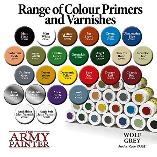 The Army Painter Color Primer Spray Paint, Wolf Grey, 400Ml, 13.5Oz - Acrylic Spray Undercoat For Miniature Painting - Spray Primer For Plastic Miniatures #TOP5