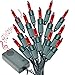 Holiday Essence Red Musical Christmas Lights - Plays 25 Classical Holiday Songs - 140 Indoor 8 Function Chaser - Green Wire - 31.2 Ft Wire Length, 2" Space Between Bulbs