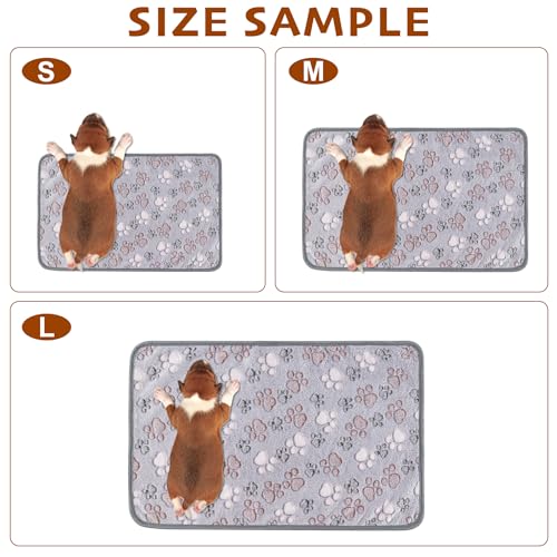 Image of 1 Pack 3 Blankets Fluffy Premium Fleece Soft Pet Blanket Flannel Throw for Cat Dog Puppy (Medium 30x20'', Paw-Grey)