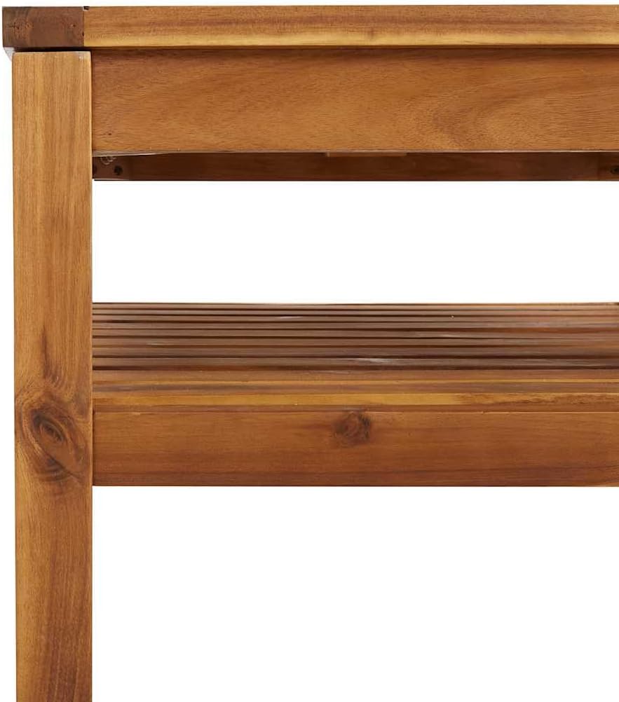 Natural Acacia Wood Solid Acacia Wood Outdoor Coffee Table, Medium Durable Square Coffee Table for Garden Patio Poolside Relaxation