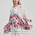 Wiiiwish Women's Floral Chiffon Blouse Batwing Summer Hippie Sheer Loose Caftan Poncho Tunic Shirt Tops