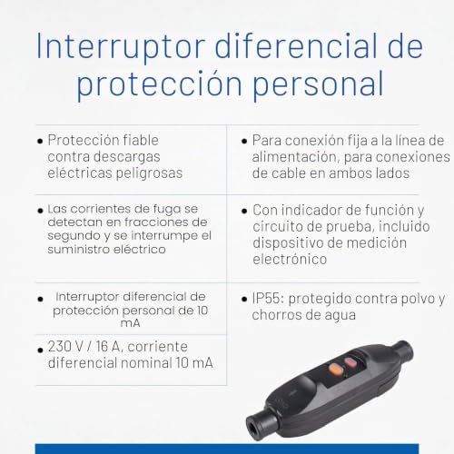 Interruptor diferencial portátil as - Schwabe 45221 con estándar de protección personal IP66 7