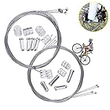 🚲🚲 【Diseño perfecto】 El cable tiene la longitud suficiente para satisfacer sus necesidades y está equipado con un casquillo para el extremo del cable para proteger el extremo del cable de daños y evitar rayar la bicicleta. La superficie tiene un diseño pulido, lisa y no atascada, no habrá problemas como transmisión inexacta y saltos de cadena.