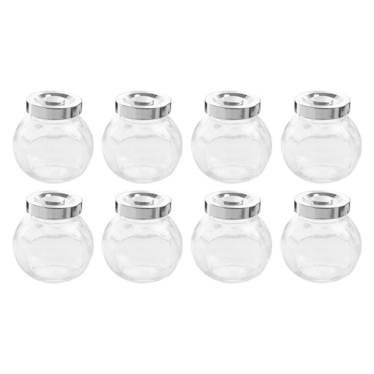 Tarros de Cristal Herméticos para Almacenar Cereales y Alimentos Juego de 8 Recipientes Ligeros y Transparentes para Cocina