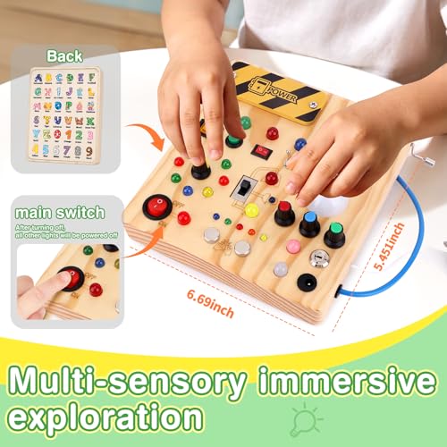 Image of Grarain Busy Board for Toddlers - Montessori Educational Toy for 1-3 Year Old Boys & Girls | Travel-Friendly Sensory Learning Activity | Ideal for Kids with Autism(Busy Board v4)