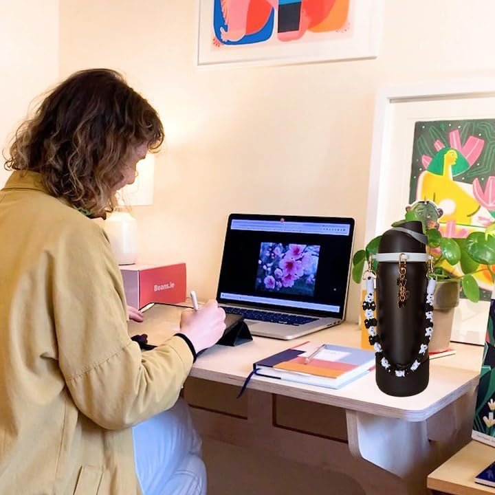 Cup Accessories for Owala Water Bottle 24/32/40oz,Bow Charm、Bow Handle Strap and Water Bottle Boot for Owala Accessories and Stanley Cup Accessories Fits Owala Tumbler, Owala FreeSip (Black, 32oz) - Image 7