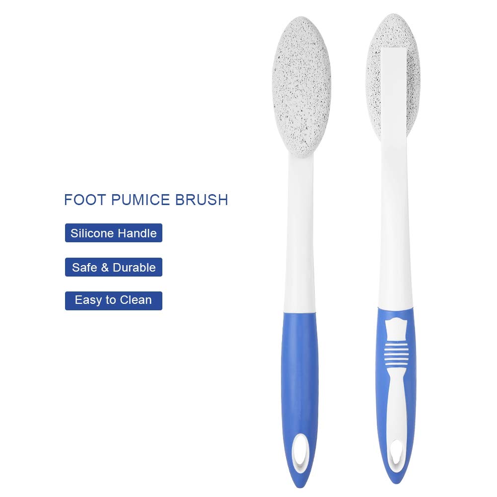 Summer Surprise Foot Pumice Brush, Long Handle Remove Dead Skin Cutin Foot Brush with Scrubbing Pumice Stone Foot Massage Cleaner - Image 4