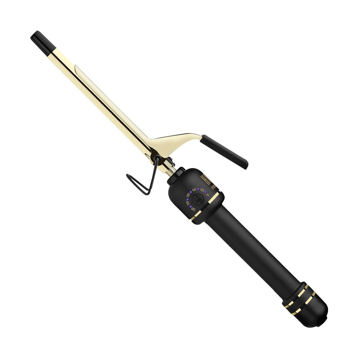 HOT TOOLS New and Improved 24K Gold Professional 1/2″ Extended Barrel Curling Iron with Clamp for Super Tight Curls | 24K Gold Technology for Long-Lasting Results & Longer Barrel for Easy Styling