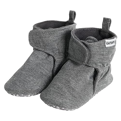 Image of Gerber Baby Fleece Lined Wrap Fasten Non Skid Soft Slipper Booties