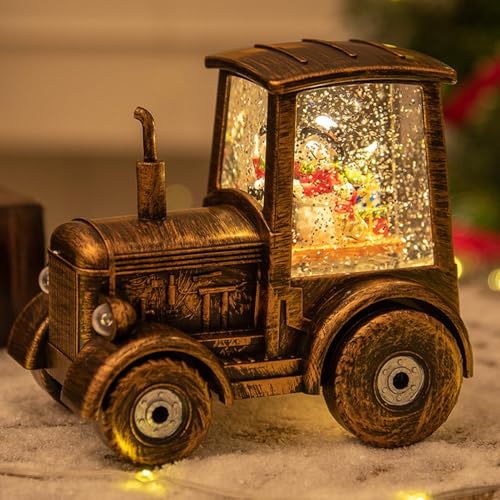 Linterna de Navidad con forma de tractor y Papá Noel para decoración de mesa 4
