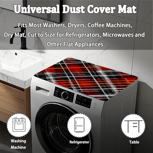 Image of Washer Dryer Top Cover Mat, Non-Slip Laundry Room Decor, Laundry Room Kitchen Appliance Decor Protector Size 23.6x19.7in