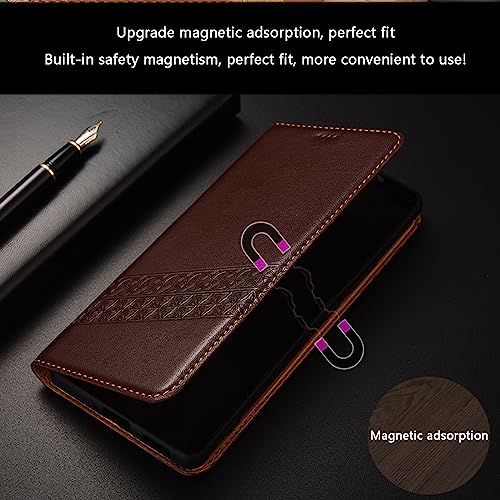 LXURY Capa de couro genuíno para Samsung Galaxy S23 Ultra/S23 Plus/S23, capa carteira magnética à pr