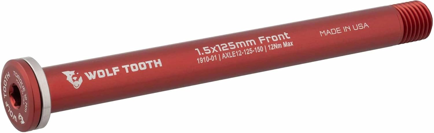 Wolf Tooth Components Front Thru Axle Black, 1.5X125mm
