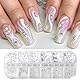 1Schachtel/12Raster Nail Art Strasssteine für Nägel Flatback Perlen, Weiß Flache Rückseite Halbrunde Perlen, Nail Charms Klein Halbrunde Perlenkugeln für Frauen Acryl Dekorationen Design