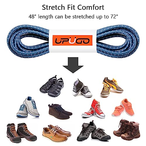 Image of UpUGo Elastic Shoe Laces, No Tie Shoe Laces Tieless for Kids, Adults, Elderly, One Size Fit All