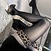 Mavonne Women's Leopard Print Glossy Thigh High Stockings, Ultra Thin Suspender One-Piece Socks, Fashion Wear (one size,black 2)